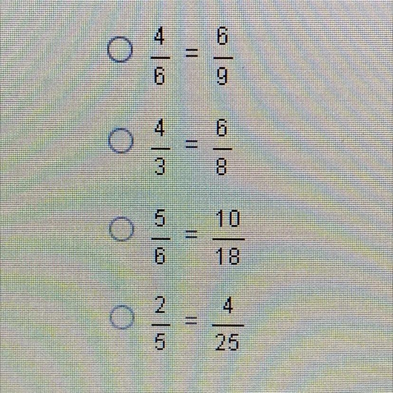 Which of the following is a proportion?-example-1