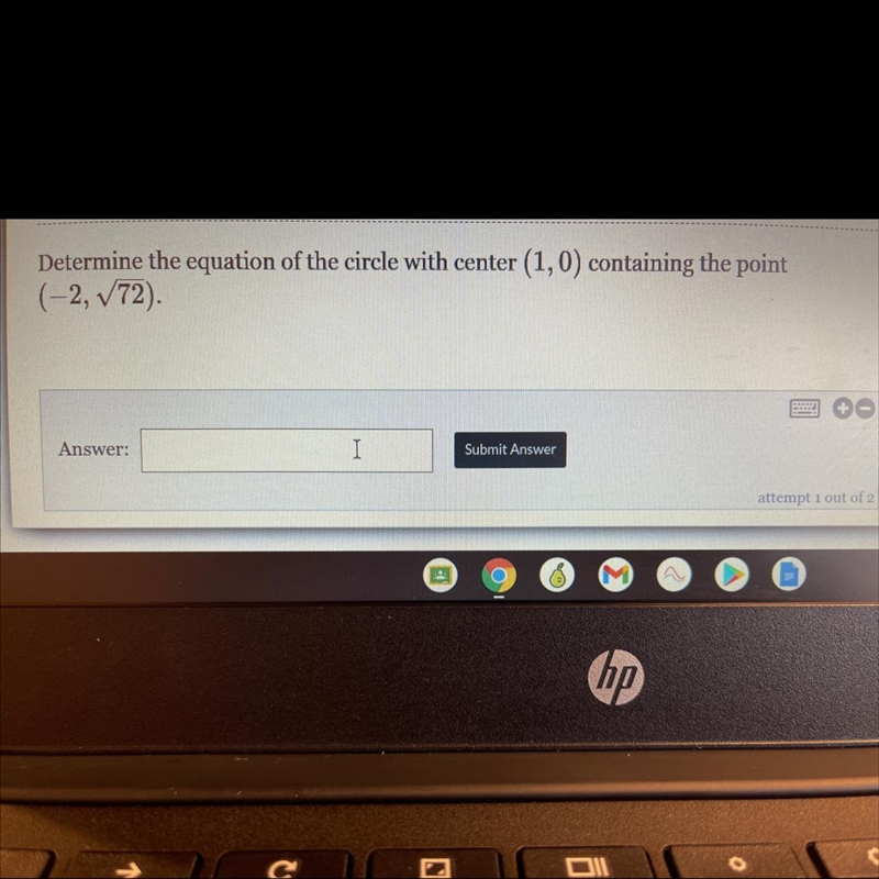 Write Equation of Circle from Key Features Determine the equation of the circle with-example-1