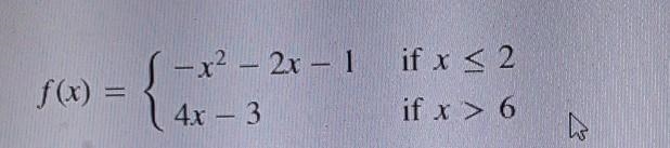 consider the piecewise defined functionevaluate this function at x=2. Express your-example-1