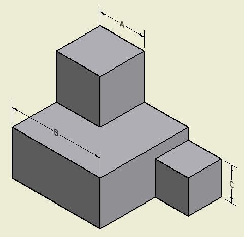 In the picture shown below, a cube with a side of 5 inches is placed directly on top-example-1