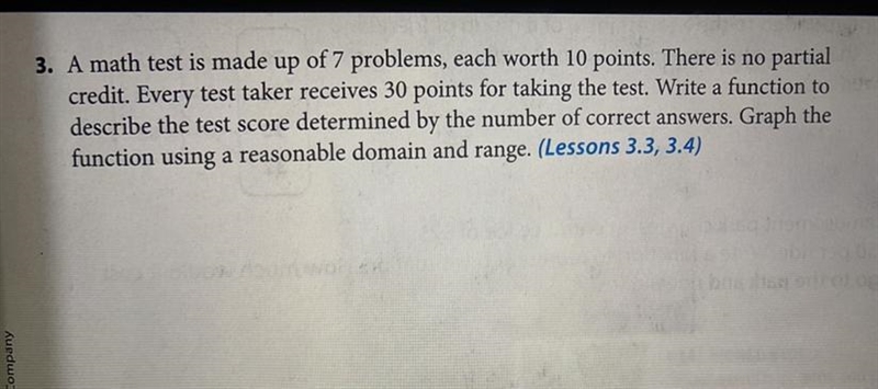 3. A math test is made up of 7 problems, each worth 10 points. There is no partialcredit-example-1