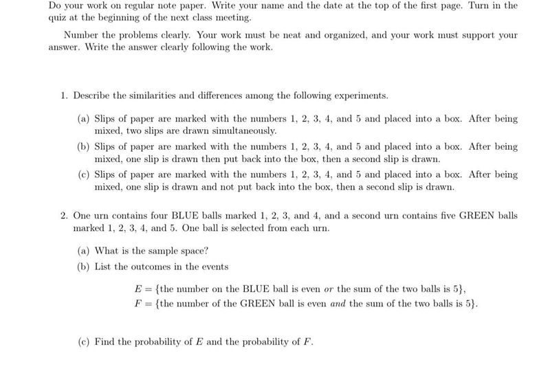 1. Describe the similarities and differences among the following experiments. (a) Slips-example-1