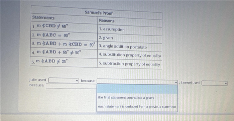 First and third drop down: An indirect proof or a direct proof.-example-2