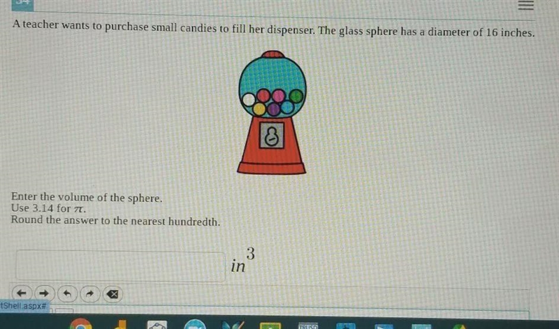 Enter the volume of the sphere round to the nearest hundredth-example-1