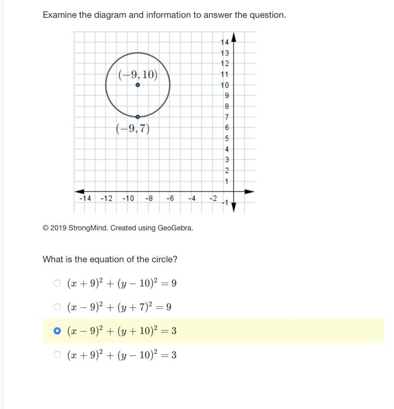 What is the equation of the circle?-example-1