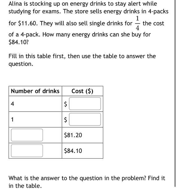 Alina is stocking up on energy drinks to stay alert while studying for exams. The-example-1