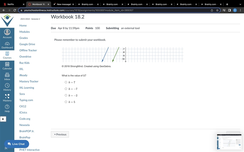 Examine the following graph, where the function P(x) is the preimage and the function-example-2