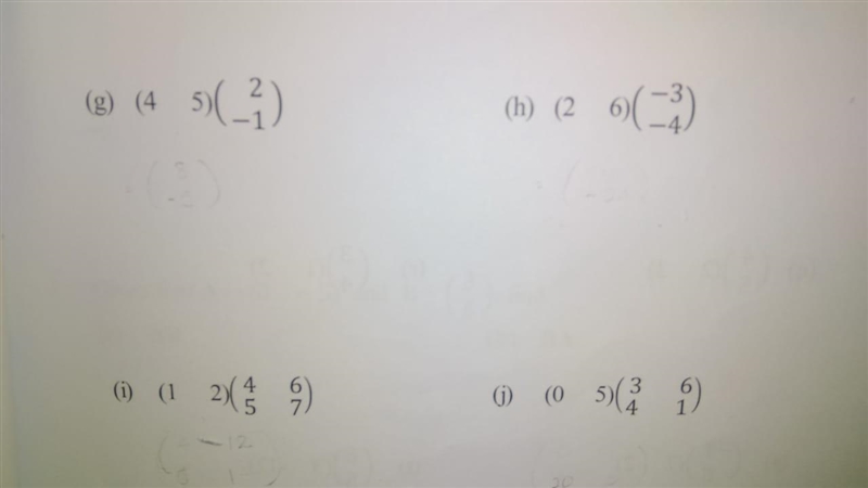 (g) (4 5)(2 -1) (h) (2 6)(-3 -4) (i) (1 2)(4 6 5 7) (j) (0 5)(3 6 4 1)-example-1