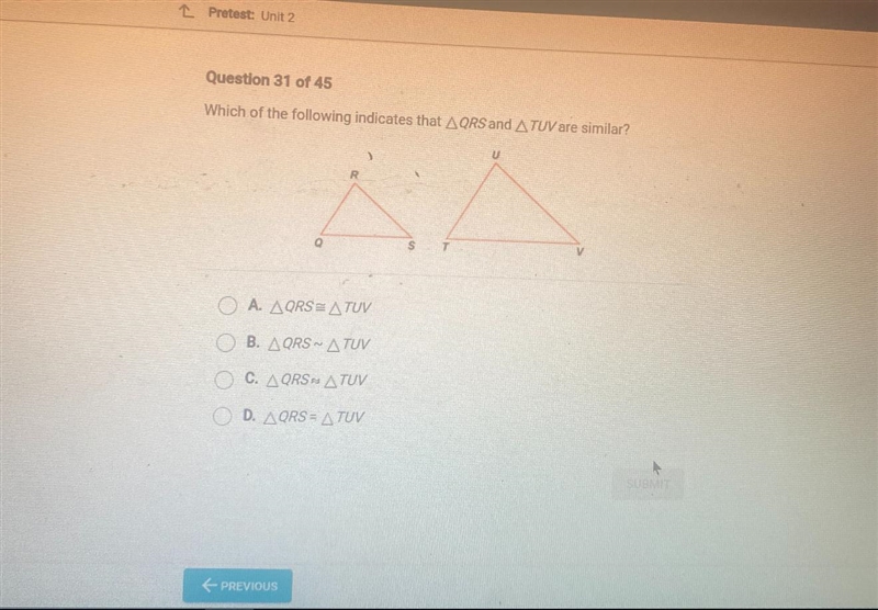 L Protest: Unit 2Question 31 of 45Which of the following indicates that A QRS and-example-1