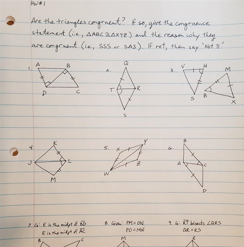 Need helppp!! Are the triangles congruent??? If so give the congruence statement and-example-1