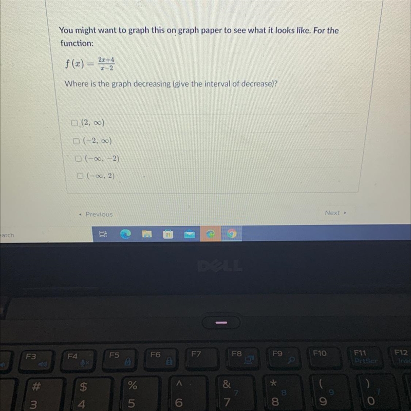 Where is the graph decreasing (give the in the interval of decrease) ?-example-1