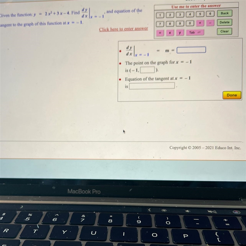 Solve for m. Solve for the point on the graph for x=-1. Solve for equation of the-example-1