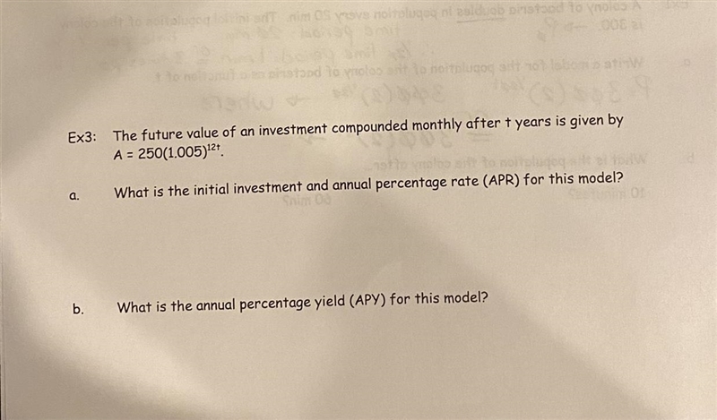 Ex3: The future value of an investment compounded monthly after + years is given by-example-1