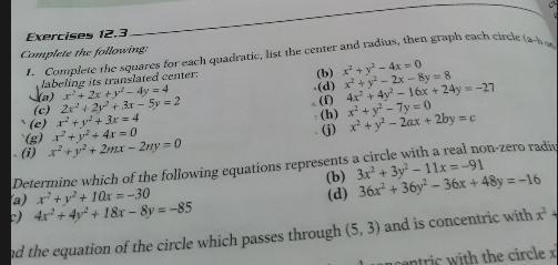 Exercises 12.3 Complete the following: 1. Complete the squares for each quadratic-example-1