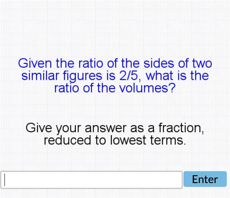 Given the ratio of the sides of twosimilar figures is 2/5, what is theratio of the-example-1