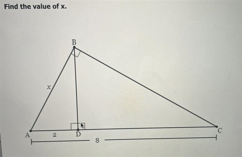 Find the value of X A.6 B. 4 C. 16 D. 10-example-1