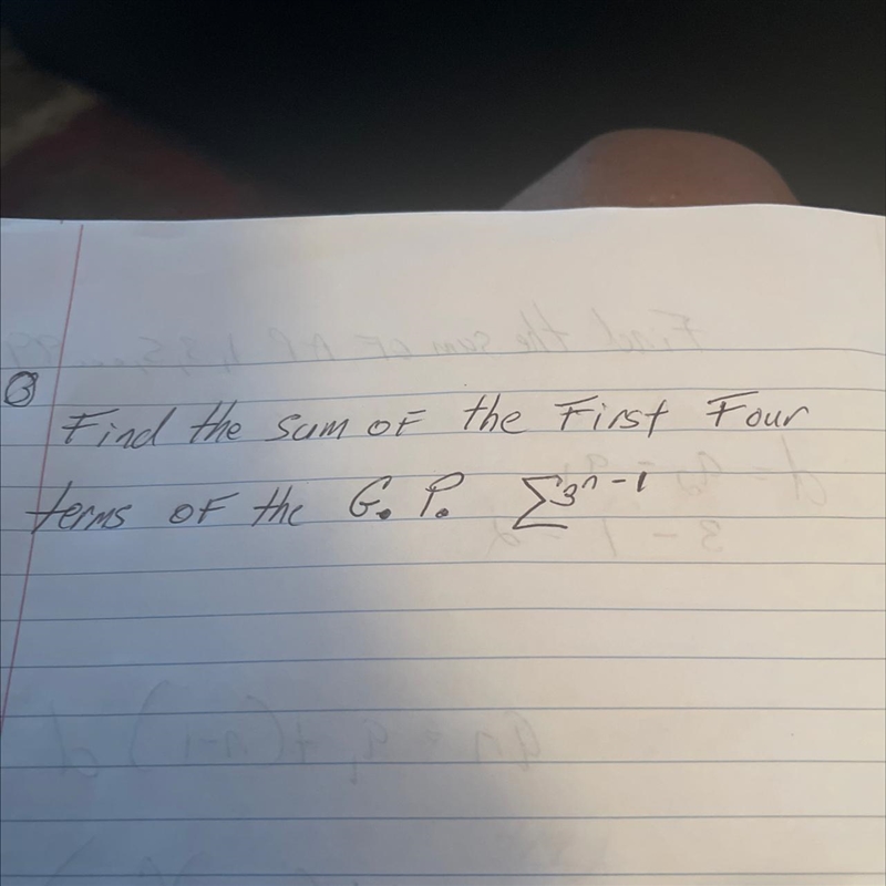 How do you find the sum of the first four terms of the G.P.-example-1