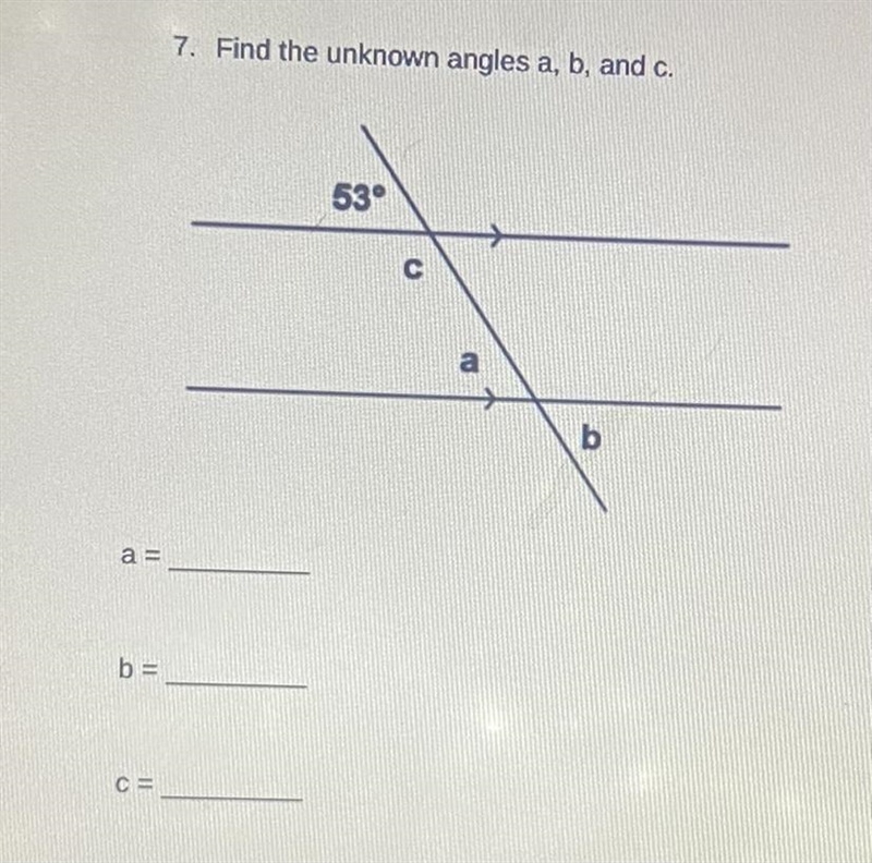 What are the unknown angles?-example-1