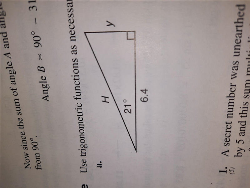 Use trigaonamets functions as nessary to find the missing parts the triangle-example-1