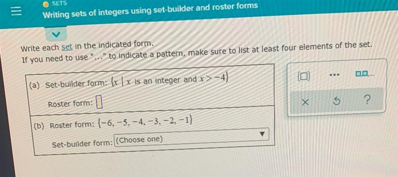 Write each set in the indicated form.If you need to use "..." to indicate-example-1