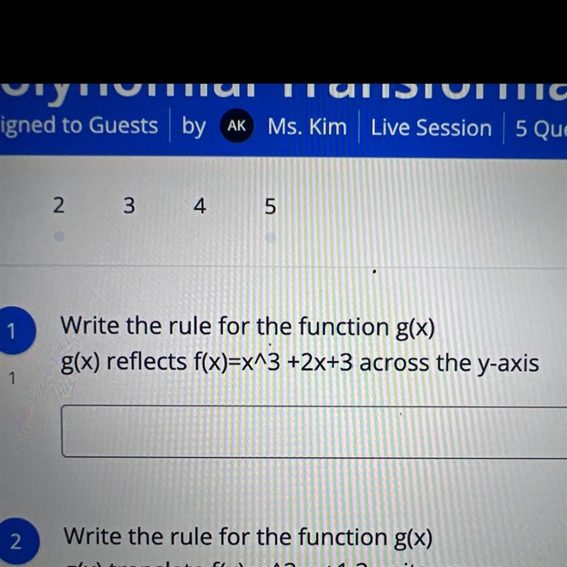 Write the rule for the function g(x)g(x) reflects f(x)=x^3 +2x+3 across the y-axis-example-1