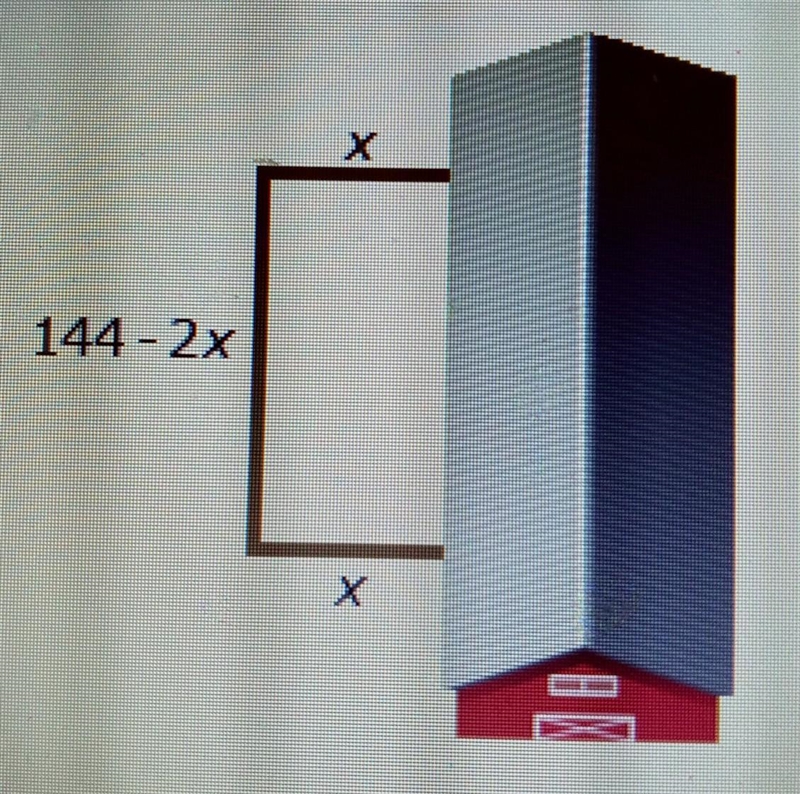 Select the correct answer from each drop-down menu.A farmer has 144 feet of fending-example-1