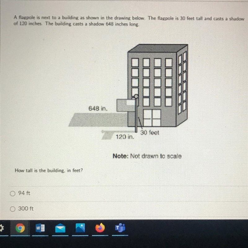 A flagpole is next to a building as shown in the drawing below. The flagpole is 30 feet-example-1