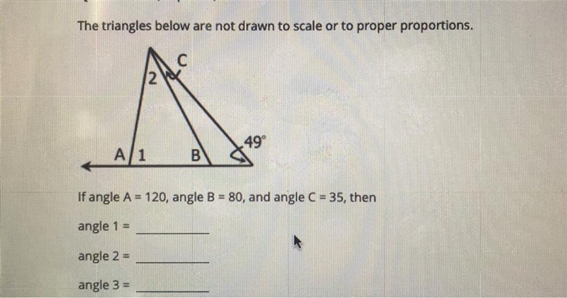 The triangles below are not drawn to scale or to proper proportions.с249°A1If angle-example-1