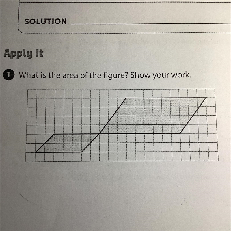 Apply It 1 What is the area of the figure? Show your work. Please help can u guys-example-1