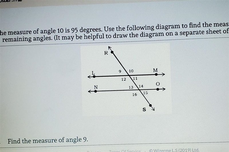 I have to find what the measurements for angles using what I know from angle 10 which-example-1