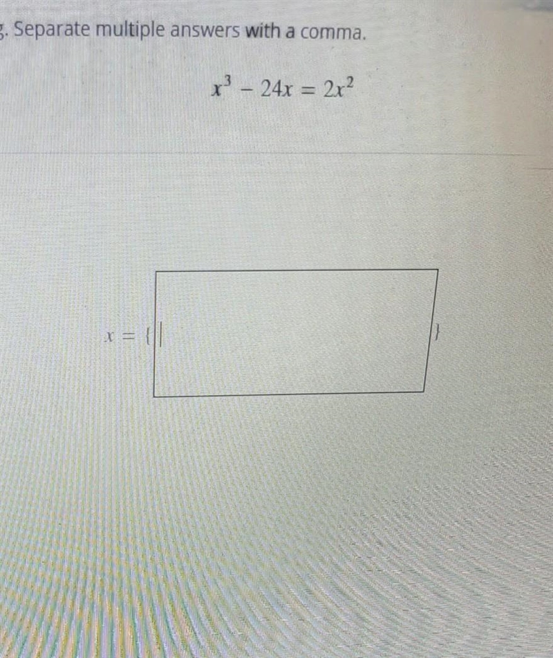 Solve the equation by factoring. Separate multiple answers with a comma.-example-1