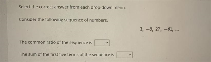 I need help Options for the first box: -3, 1/3, 3, -1/3 Options for the second box-example-1