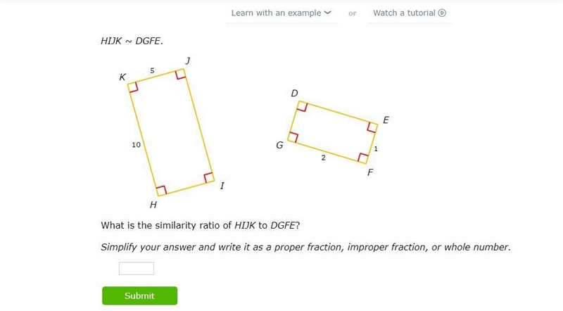 What is the similarity ratio of HIJK to DGFE?-example-1