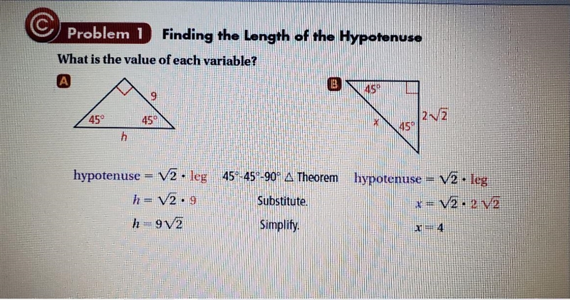 What is the length of the hypotenuse of a 45° -45° -90° triangle with leg length 5√3?-example-1