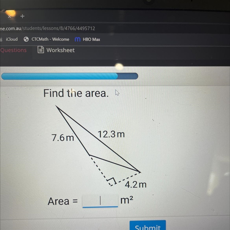 Find the area of the triangle Please help-example-1