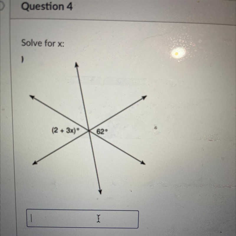 Solve for x: ) (2 + 3x) 62 I PLEASE SHOW WORK ON HOW YOU SOLVED FOR X-example-1