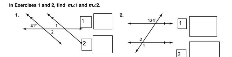 Exercise 2. Find m∠1 and m∠2-example-1