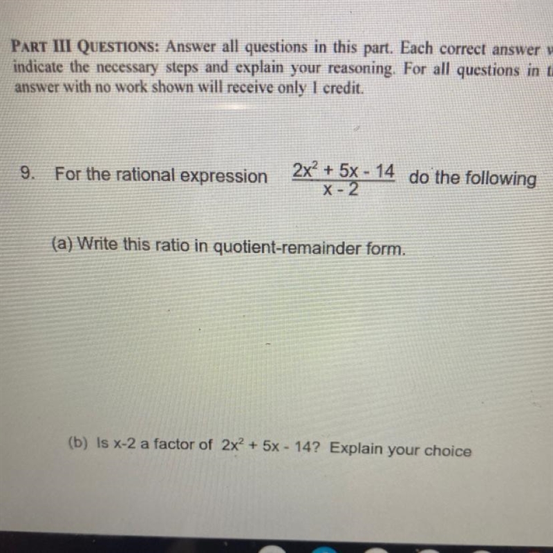 For the rational expression do the following (a) write this ratio in quotient-remainder-example-1