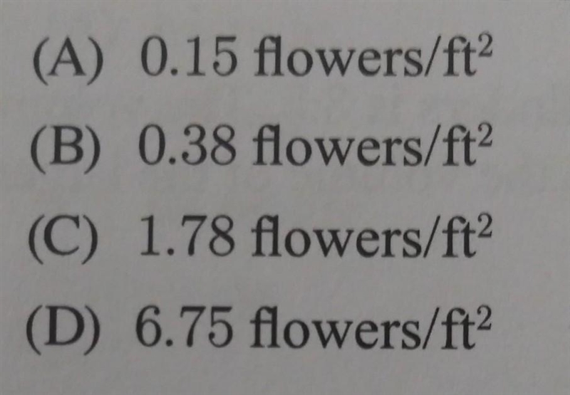 a rectangular garden with a length of 12 ft and width of 18 ft holds 32 flowers find-example-1