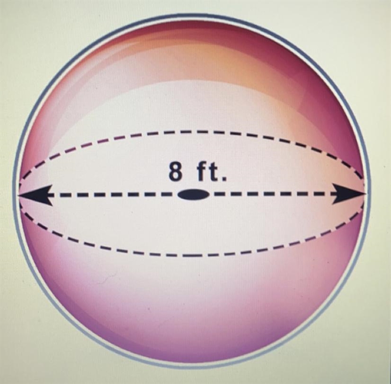 Calculate the volume of the sphere. Round to the nearest tenth. ( use the image provided-example-1