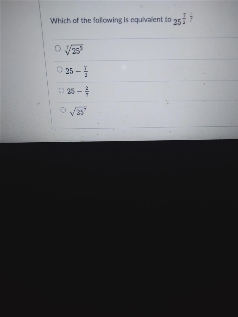 Which of the following is equivalent to 252 O V252 0 25 - 1 / 1 7 2 2 O O 25 - 257-example-1