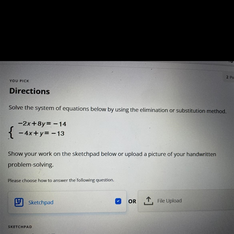 Solve the system of the equations using the elimination or substitution method-example-1