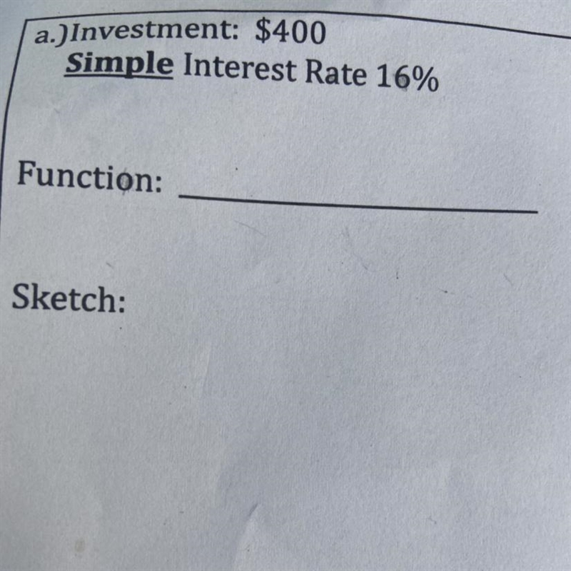 Can I get some help on this question please Find the simple interest function-example-1