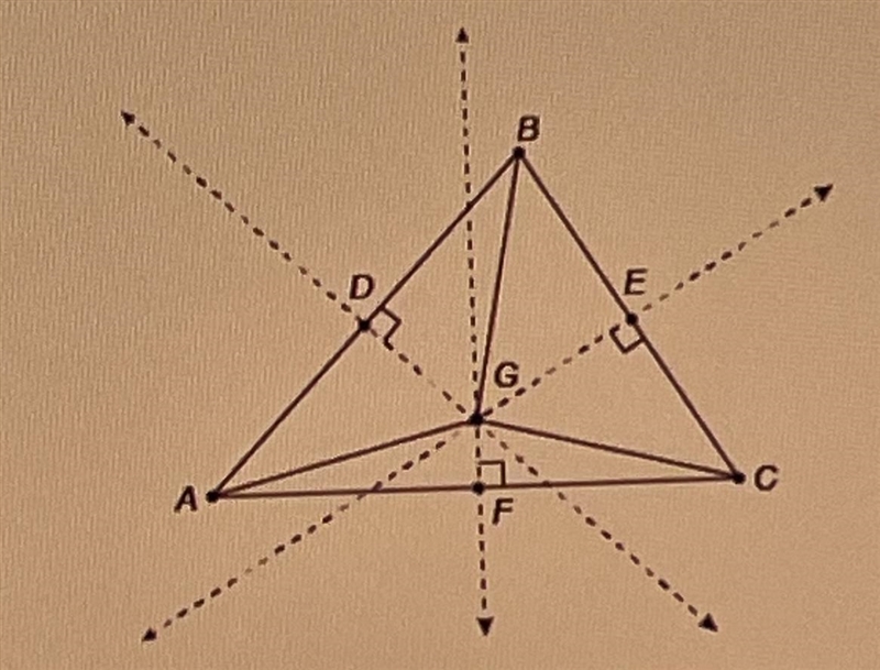 DG EG and FG are perpendicular bisectores of the sides of ABC CF = 8 centimeters and-example-1