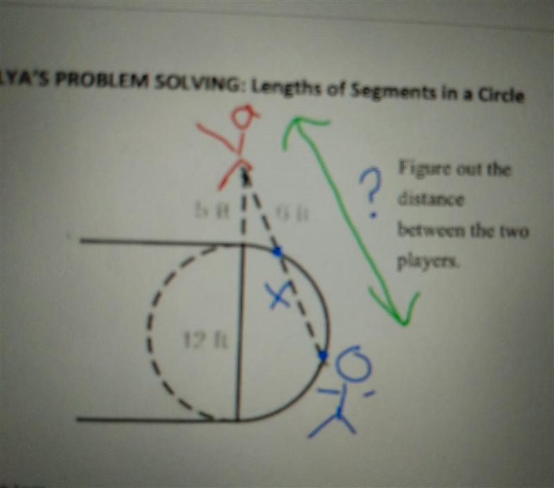 Basketball The Xs show the positions of two basketball teammates relative to the circular-example-1