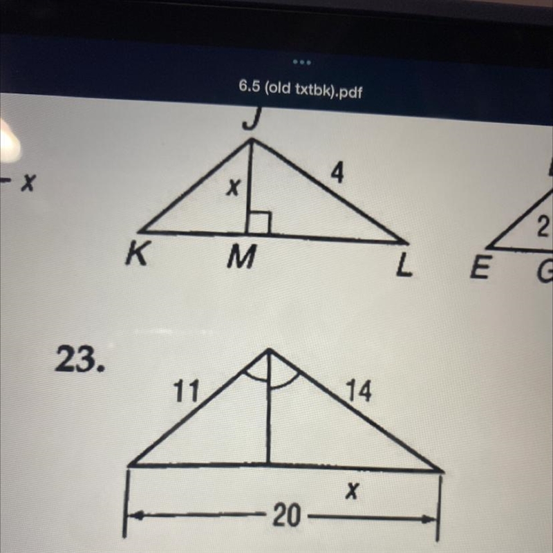 What is the value of x in number 23??-example-1