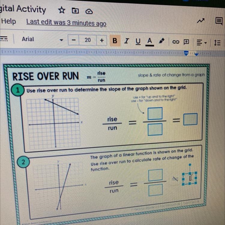 Use rise over run to determine the slope of the graph shown on the grid-example-1