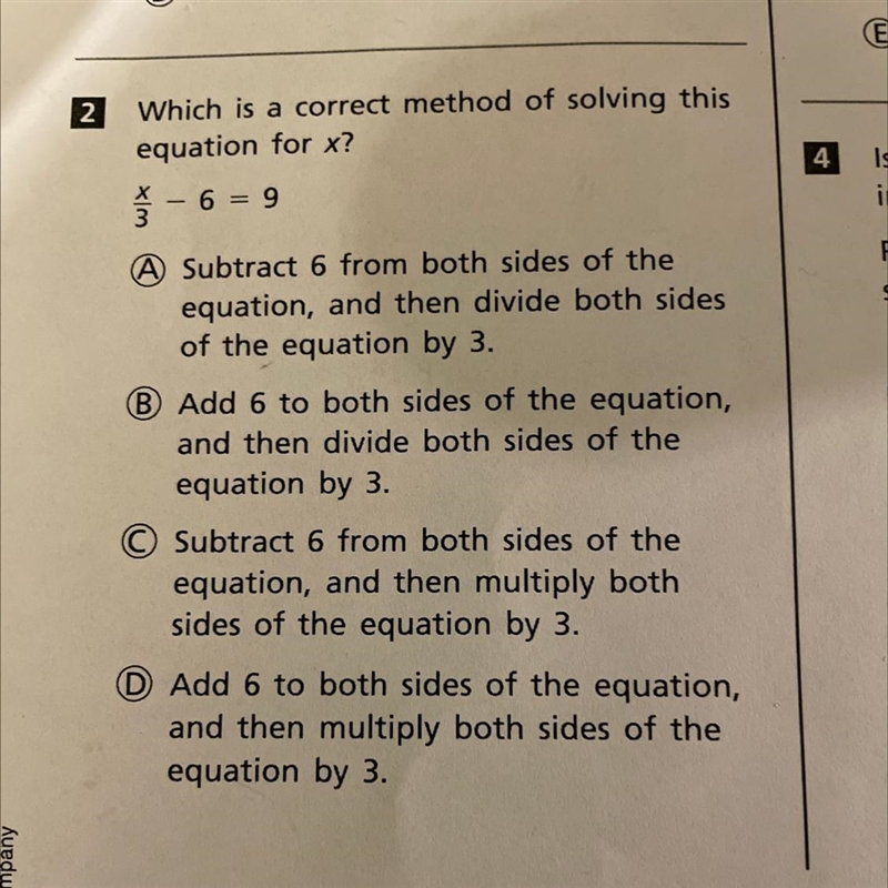 Which is a correct method for solving this equation for X￼-example-1