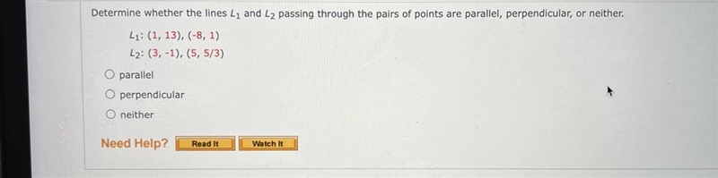 Prealgebra- Determine whether the lines passing through the pairs of points are parallel-example-1