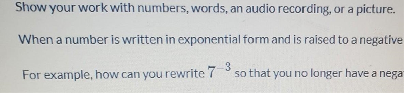 when a number is written in exponential form and is raised to a negative power how-example-1